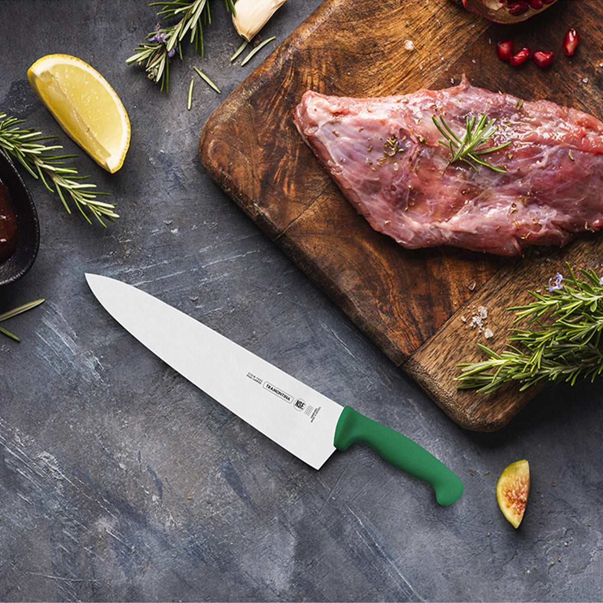 Cuchillo Chef  12 Pulgadas con Mango de Polipropileno Verde